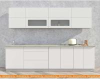 Кухня Интерлиния Мила Матте 2.9 А (белый/белый/опал светлый) картинка