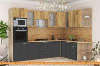 Кухня Интерлиния Мила 1.88x2.8 правая (дуб золотой-антрацит-дуб бунратти) картинка