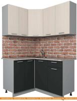 Кухня Интерлиния Мила Лайт 1.2x1.4 (вудлайн кремовый-антрацит-бискайская сосна) картинка
