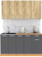 Кухня Интерлиния Мила Лайт 1.6-60 (дуб золотой-антрацит-дуб бунратти) картинка