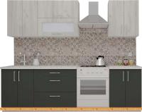Кухня ВерсоМебель ВерсоЛайн 6-2.0 (дуб крафт белый/антрацит) картинка