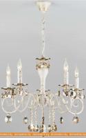 Подвесная люстра Евросвет 10104/5 (Белый с золотом-Тонированный хрусталь) картинка