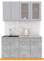 Кухня Интерлиния Мила 14-60 (серебристый-бетон-бискайская сосна) картинка