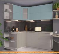 Кухня Интерлиния Мила Матте 1.5x1.9 А левая (океан/луна/травертин серый) картинка