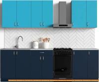Кухня S-Company Клео колор 2.1 (морской синий/мраморный синий) картинка