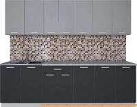 Кухня Интерлиния Мила Лайт 2.6 (серебро/антрацит) картинка