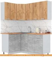 Кухня Интерлиния Мила Лайт 1.2x1.8 (дуб золотой-бетон-дуб бунратти) картинка