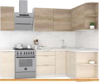 Кухня Интермебель Микс Топ-14 1.9x1.6м правая (дуб каньон-вудлайн кремовый-венато) картинка