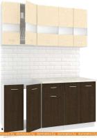 Кухня Кортекс-мебель Корнелия Экстра 1.6м (венге светлый/венге/королевский опал) картинка