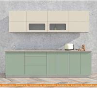 Кухня Интерлиния Мила Матте 2.7 А (слоновая кость/мята/травертин серый) картинка