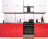 Кухня Интерлиния Мила Gloss 60-25 (белый/красный глянец) картинка
