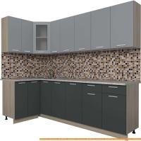 Кухня Интерлиния Мила 12x25 (антрацит/серебро) картинка