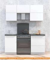 Кухня Интерлиния Мила Матте 1.7 Б (белый/белый/кастилло темный) картинка