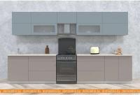 Кухня Интерлиния Мила Матте 3.6 Б (океан/луна/травертин серый) картинка