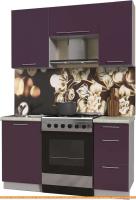 Кухня Интерлиния Мила Пластик 1.5 А (слива глянец/опал светлый) картинка