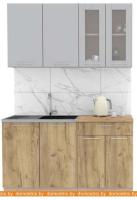 Кухня Интерлиния Мила 14 (серебристый-дуб золотой-дуб бунратти) картинка