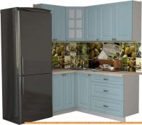 Кухня Интерлиния Мила Деко 1.2x1.8 (океан/травертин серый) картинка