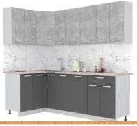 Кухня Интерлиния Мила Лайт 1.2x2.3 (бетон-антрацит-травертин) картинка