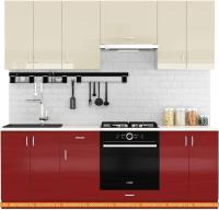 Кухня Сивирин-Компани Клео глосс 2.2 (бургундский глянец\ваниль глянец) картинка