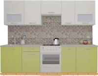 Кухня ВерсоМебель ЭкоЛайт-5 2.6 (белый/лайм) картинка