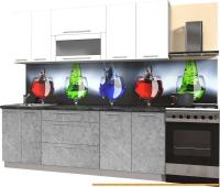 Кухня Интерлиния Мила Пластик 1.4 В (мрамор глянец/белый глянец/кастилло темн.) картинка