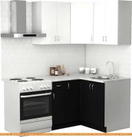 Кухня S-Company Клео лайт 1.2x1.2 правая (черный/белый) картинка
