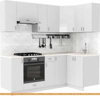 Кухня S-Company Клео глосc 1.2x2.2 правая (белый глянец/белый глянец) картинка
