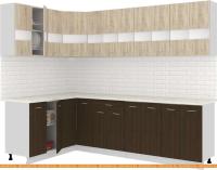 Кухня Кортекс-мебель Корнелия Экстра 1.5x2.7м (дуб сонома/венге/королевский опал) картинка