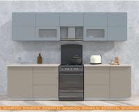 Кухня Интерлиния Мила Матте 2.9 Б (океан/луна/травертин серый) картинка