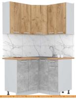 Кухня Интерлиния Мила Лайт 1.2x1.2 (дуб золотой-бетон-дуб бунратти) картинка