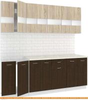 Кухня Кортекс-мебель Корнелия Экстра 2.1м (дуб сонома/венге/марсель) картинка