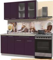 Кухня Интерлиния Мила Пластик 1.4 Б (слива глянец/опал светлый) картинка