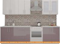 Кухня ВерсоМебель ВерсоЛайн 3-2.2 (белый 001/глициния 029) картинка