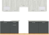 Кухня ВерсоМебель Эко-5 2.8 (дуб крафт белый/антрацит) картинка