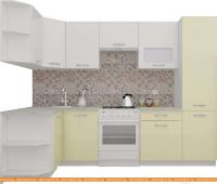 Кухня ВерсоМебель ЭкоЛайт-6 1.3x2.8 правая (белый/ваниль) картинка