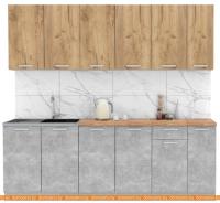 Кухня Интерлиния Мила Лайт 2.3 (дуб золотой-бетон-дуб бунратти) картинка