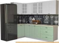 Кухня Интерлиния Мила Деко 1.2x2.6 (мята/белый/опал светлый) картинка