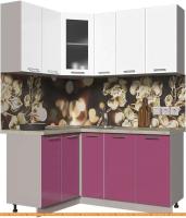 Кухня Интерлиния Мила Пластик 1.2x1.7 (гортензия гл/белый гл/опал светлый) картинка