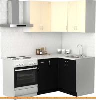 Кухня S-Company Клео лайт 1.2x1.2 правая (черный/песочный) картинка