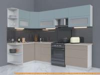 Кухня Интерлиния Мила Матте 1.5x2.8 Б левая (океан/луна/травертин серый) картинка