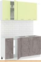 Кухня Кортекс-мебель Корнелия Лира 1.5 без столешницы (салатовый/оникс) картинка