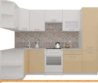 Кухня ВерсоМебель ЭкоЛайт-6 1.3x2.8 правая (белый/капучино) картинка