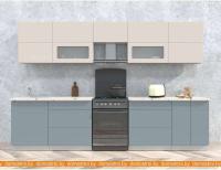 Кухня Интерлиния Мила Матте 3.2 Б (слоновая кость/океан/опал светлый) картинка