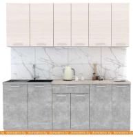 Кухня Интерлиния Мила Лайт 2.1 (вудлайн кремовый-бетон-бискайская сосна) картинка