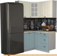 Кухня Интерлиния Мила Деко 1.2x1.4 (слоновая кость/океан/опал светлый) картинка