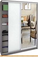 Шкаф-купе Кортекс-мебель Сенатор ШК11-45 Классика ДСП с зеркалом (береза/белый) картинка