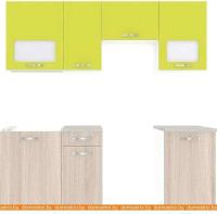 Кухня ВерсоМебель Эко-5 2.0 (ясень шимо светлый/зеленый лайм) картинка