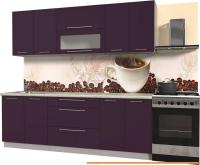 Кухня Интерлиния Мила Пластик 2.3 В (слива глянец/опал светлый) картинка