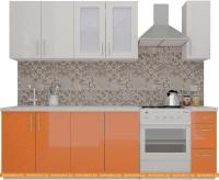 Кухня ВерсоМебель ВерсоЛайн 7-1.9 (белый 001/манго 007) картинка
