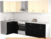 Кухня S-Company Клео лайт 1.2x2.4 левая (черный/песочный) картинка